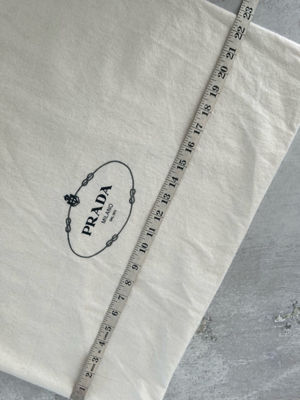 PRADA XL Brushed Cotton Dust / Travel Bag, Cream LN - Picture 8 of 8